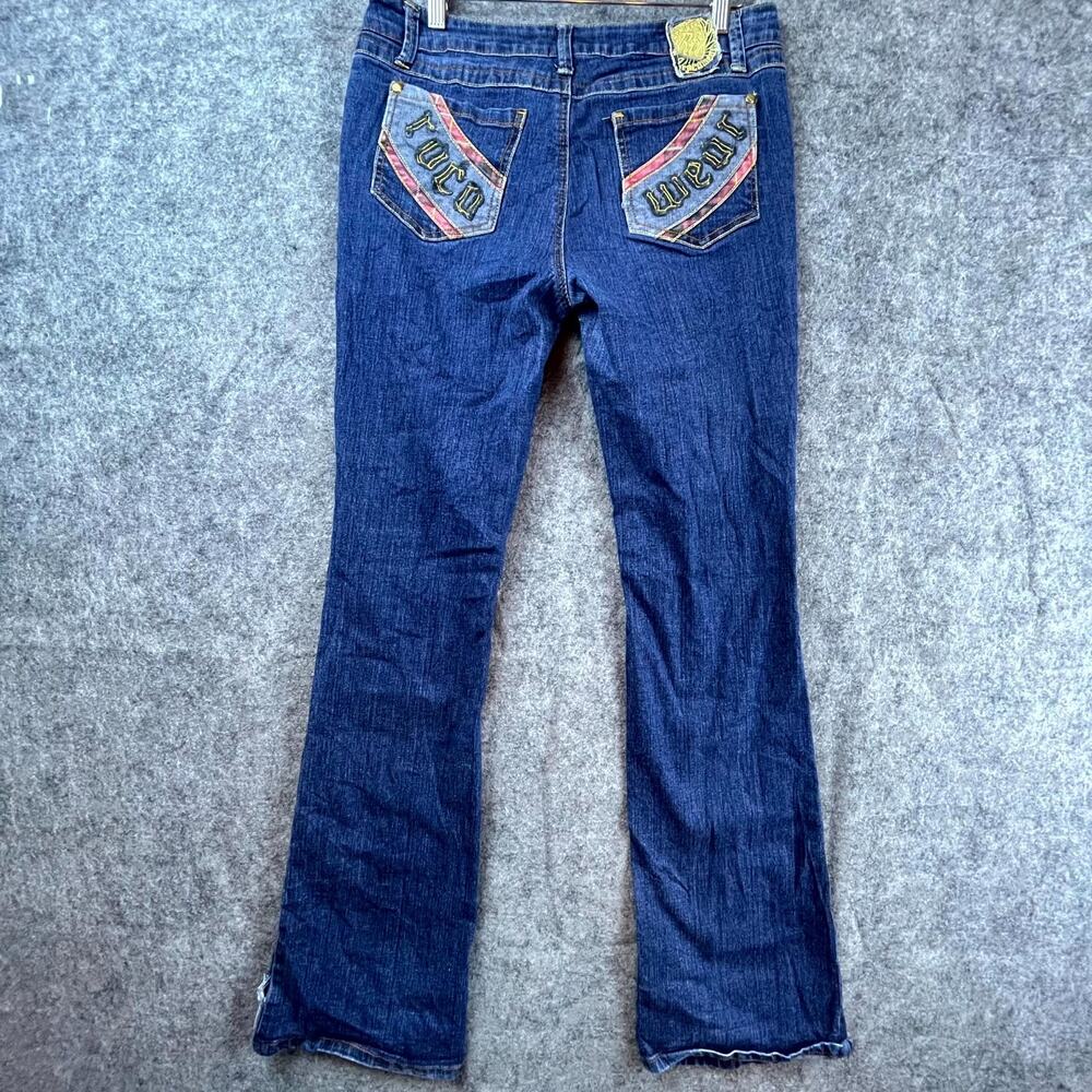 Vintage Rocawear Bootcut Jeans Womens 11‎ Blue Denim Y2K Logo Embroidered